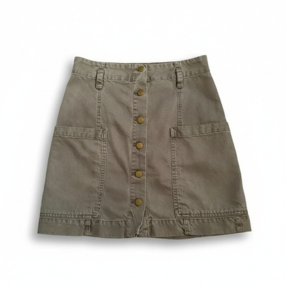 Young‎ Fabulous & Broke Utility Button Front Cargo Mini Skirt Olive Green Size L